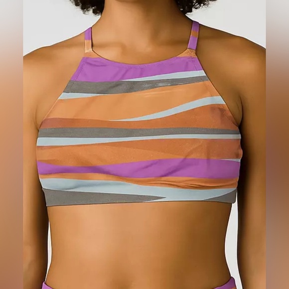 prAna Women’s Large Marine Street Swimsuit Top High Neck Multicolor Swimming - Picture 7 of 7